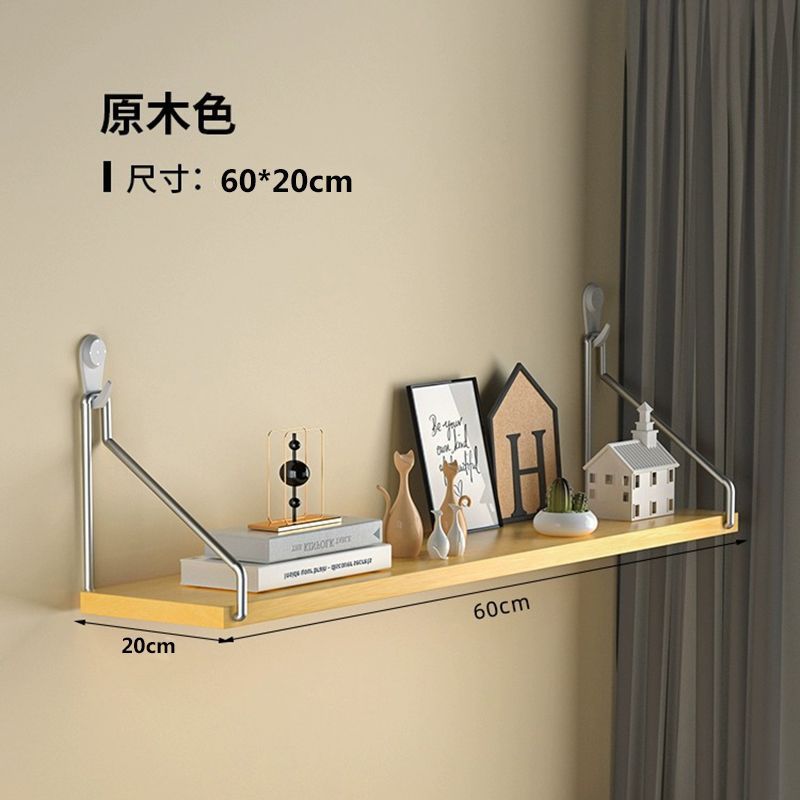 Picture of No-Drill Wall-Mounted Wrought Iron Living Room Entrance Wall Decoration Bedroom Wall Bookshelf Single Shelf Wall Storage Rack