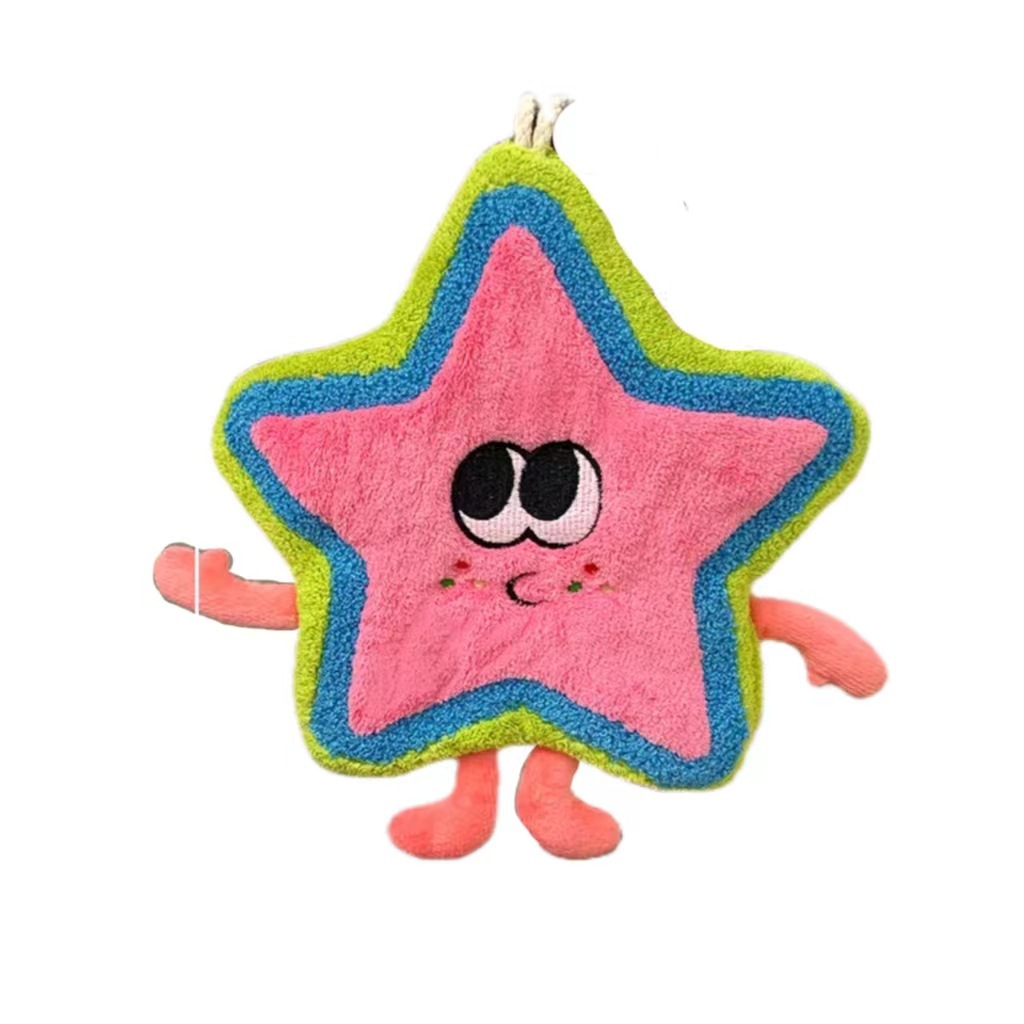 Picture of Cute Hand Towel Hanging Water Absorbent Thickened Toilet Cartoon Hand Wipe Hand Wash Small Square Towel Kitchen Rag