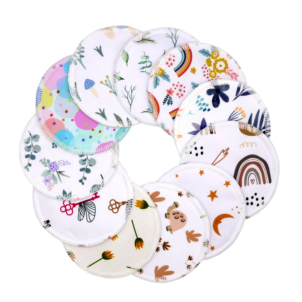 Cross-border in stock environmental protection four seasons universal postpartum lactation unfortunately anti-overflow breast pad fashion printed BreastPad
