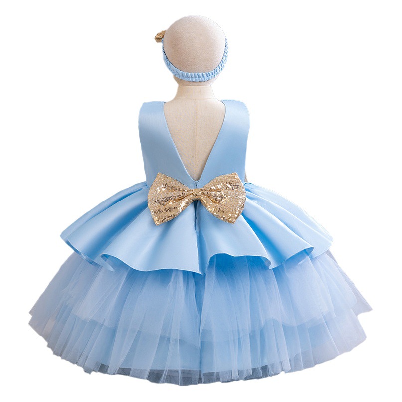European and American new children's dress girls' mesh puffy princess cake girls' dress birthday cross-border dress