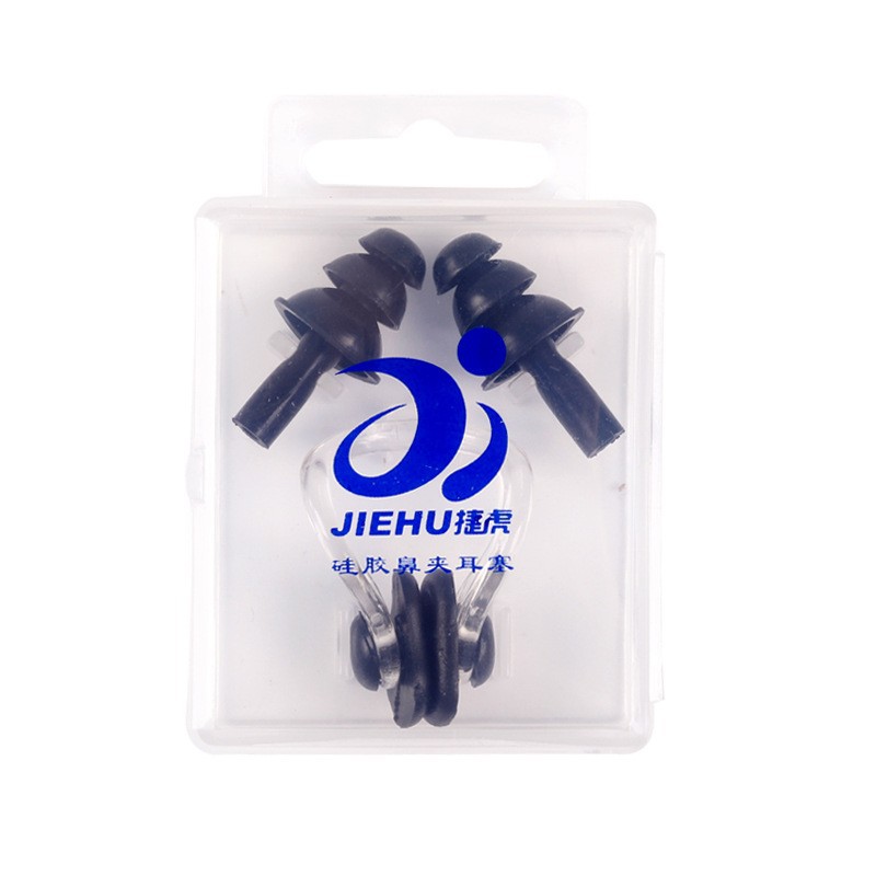Picture of Silicone nose clip earplugs in stock wholesale swimming earplugs nose clip suit super soft mushroom earplugs nasal plug suit