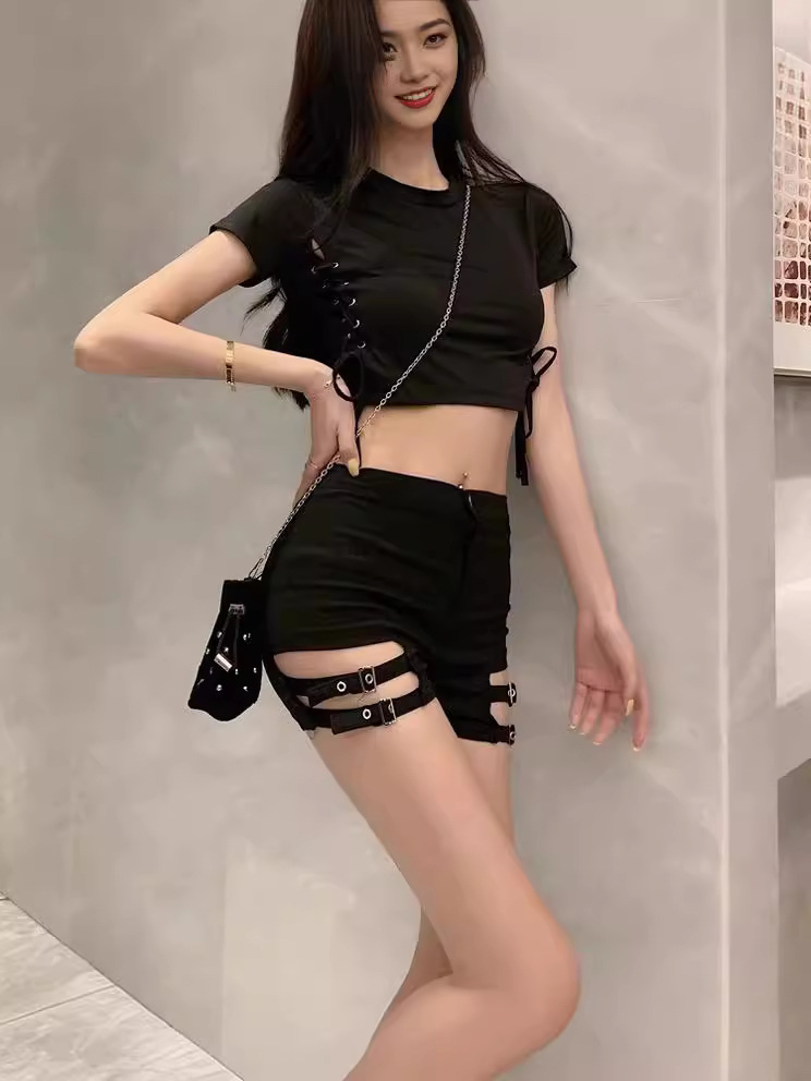 2024 Spring New European and American Ins Sexy Tight Shorts Women's Jazz Dance Bar Bounty High Waist Hot Pants