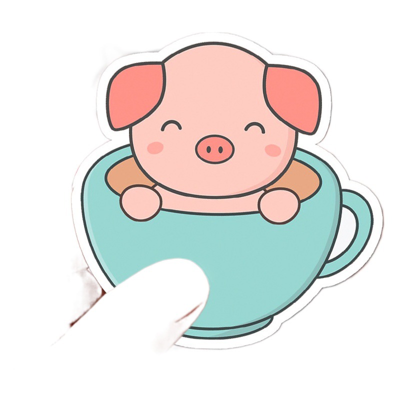 50 Pig Luggage Stickers Creative Trendy Graffiti Waterproof Suitcase Laptop Decorative Stickers