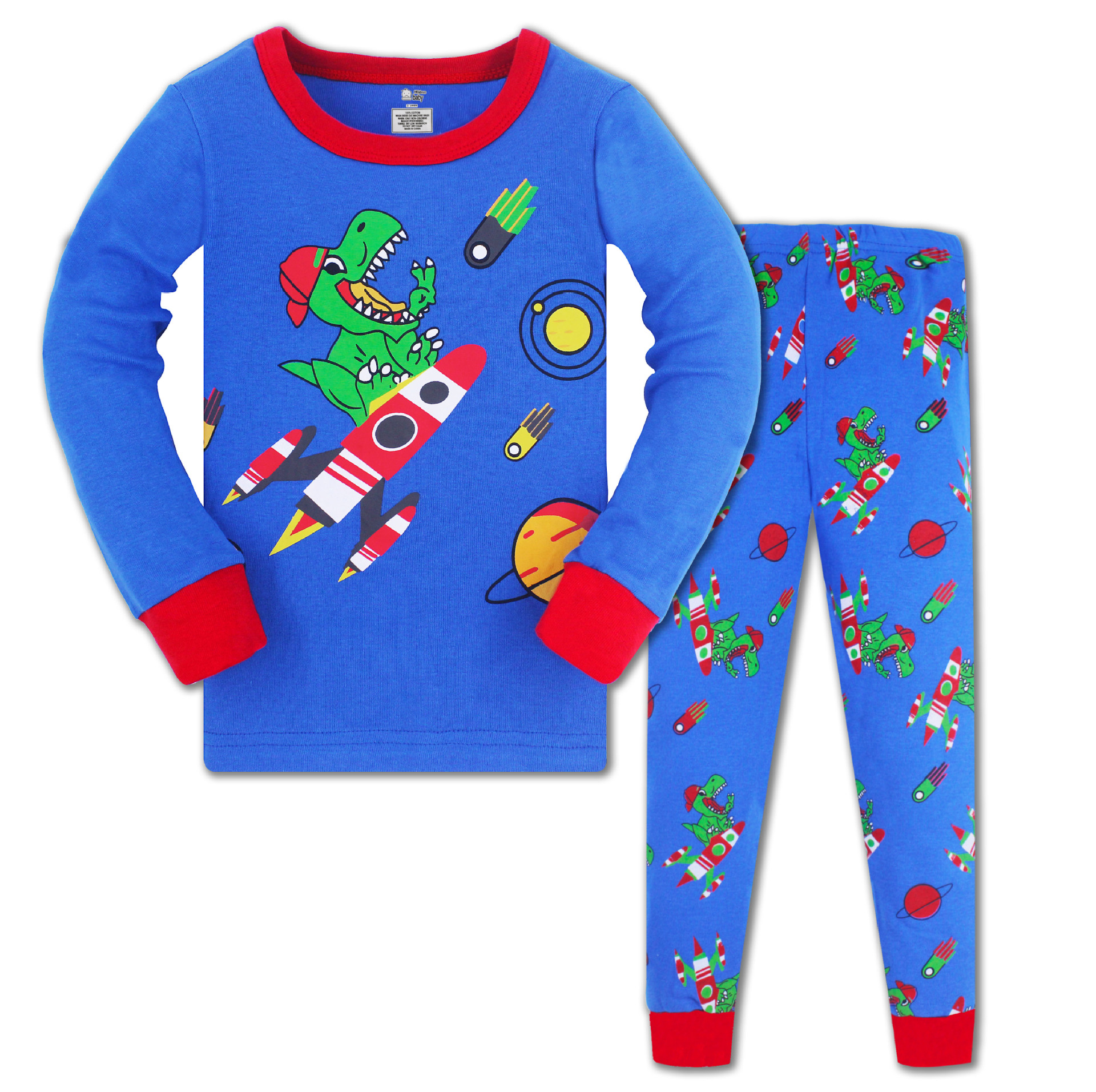 Picture of Baby cotton 3-8 long sleeve thread cotton children's pajamas air conditioning clothing a generation of hair and (whole hand) 8