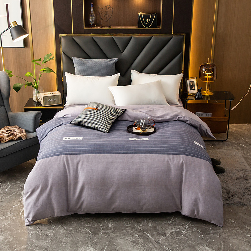 Picture of Cotton brushed duvet cover single piece modern simple single double dormitory thickened quilt cover pure cotton duvet cover single piece