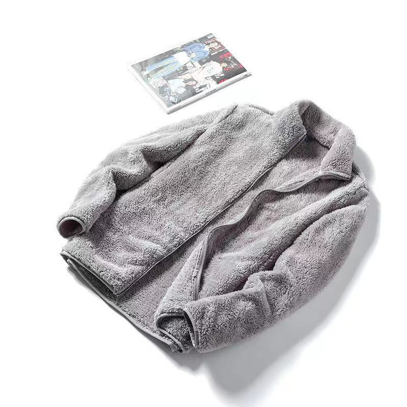 7-color double-sided coral fleece men's polar fleece jacket women's outdoor jacket spring, autumn and winter double-sided sweater cardigan