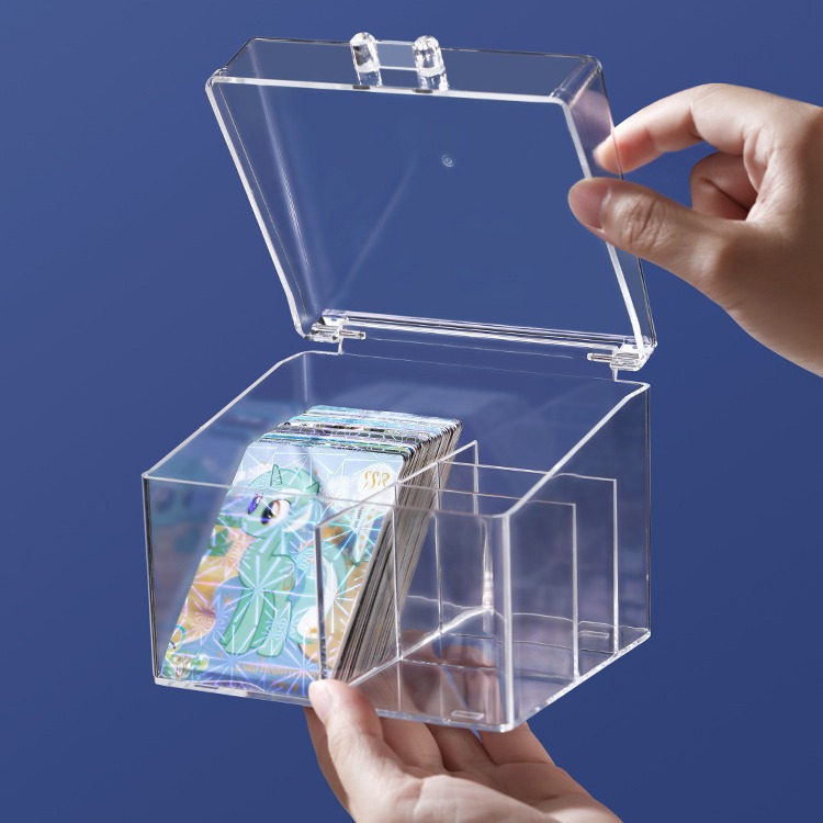 Japanese-style card storage box transparent desktop business card sundries small card box plastic card office finishing box
