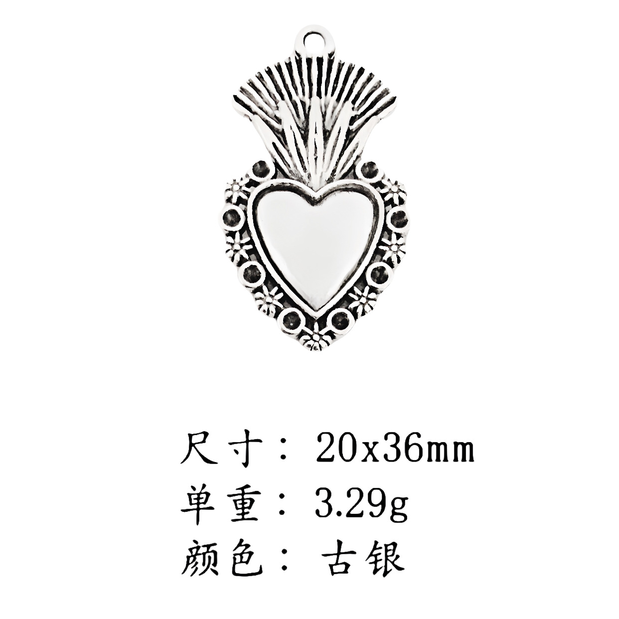 AliExpress European and American cross-border hot selling retro gothic heart-shaped alloy jewelry accessories DIY earrings necklace pendant