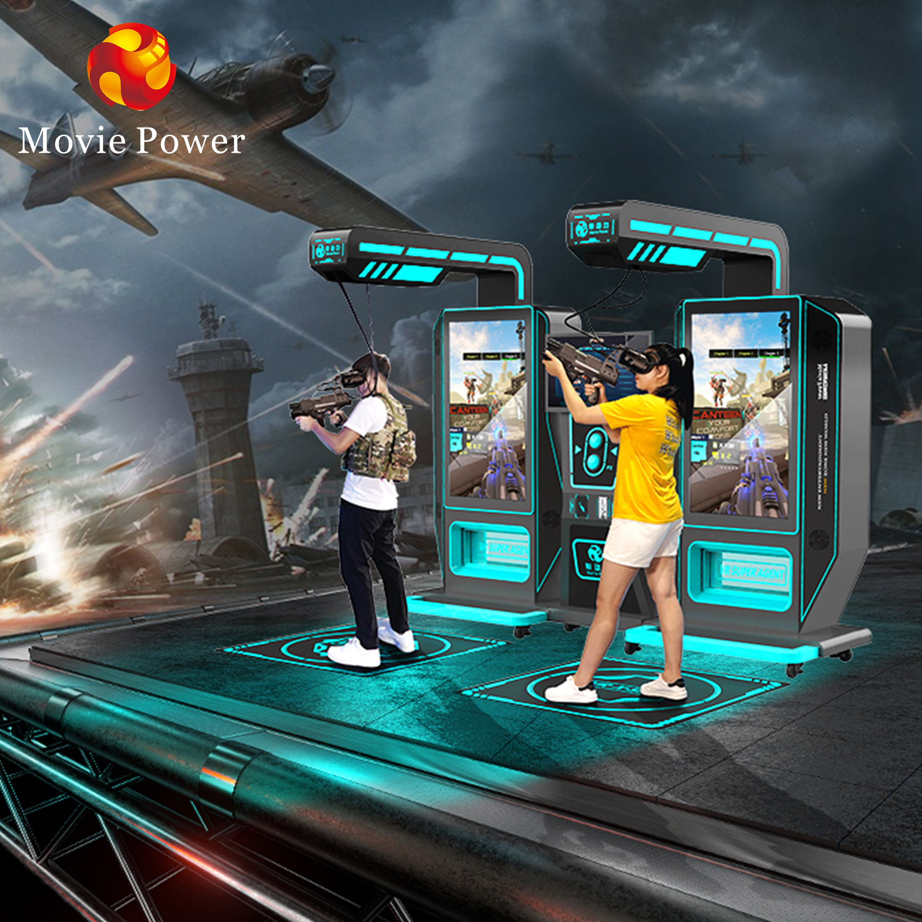 Shadow Power Cross-Border Vr Game Console All-In-One Coin-Operated Shooting Vr Video Game City Entertainment Equipment Banyi Factory