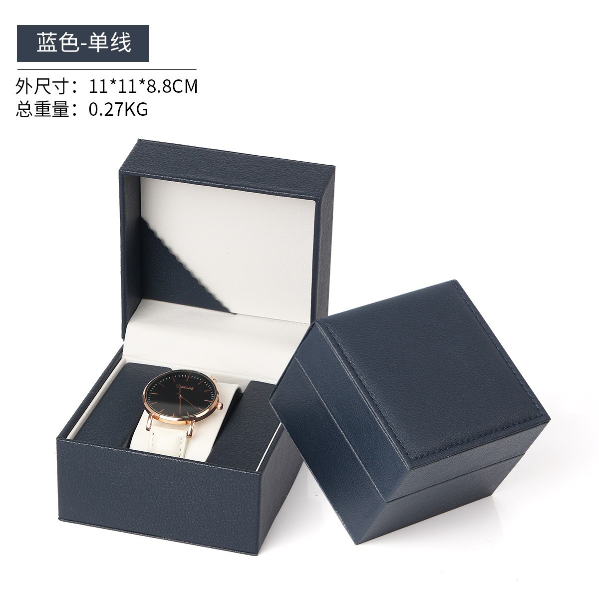 Picture of Lychee pattern business watch box advanced gift box Green watch box advanced watch packaging box Watch storage box