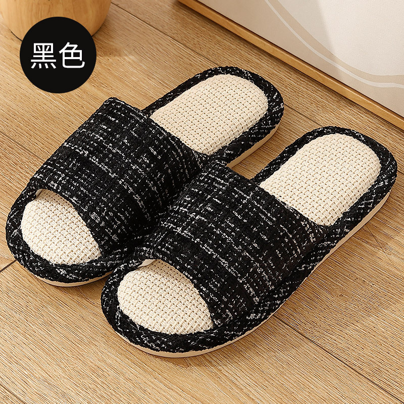 Picture of Women's Linen Slippers Spring and Autumn Home Japanese Silent Breathable Soft Sole Four Seasons Indoor Non-Slip Slippers Women's Wholesale