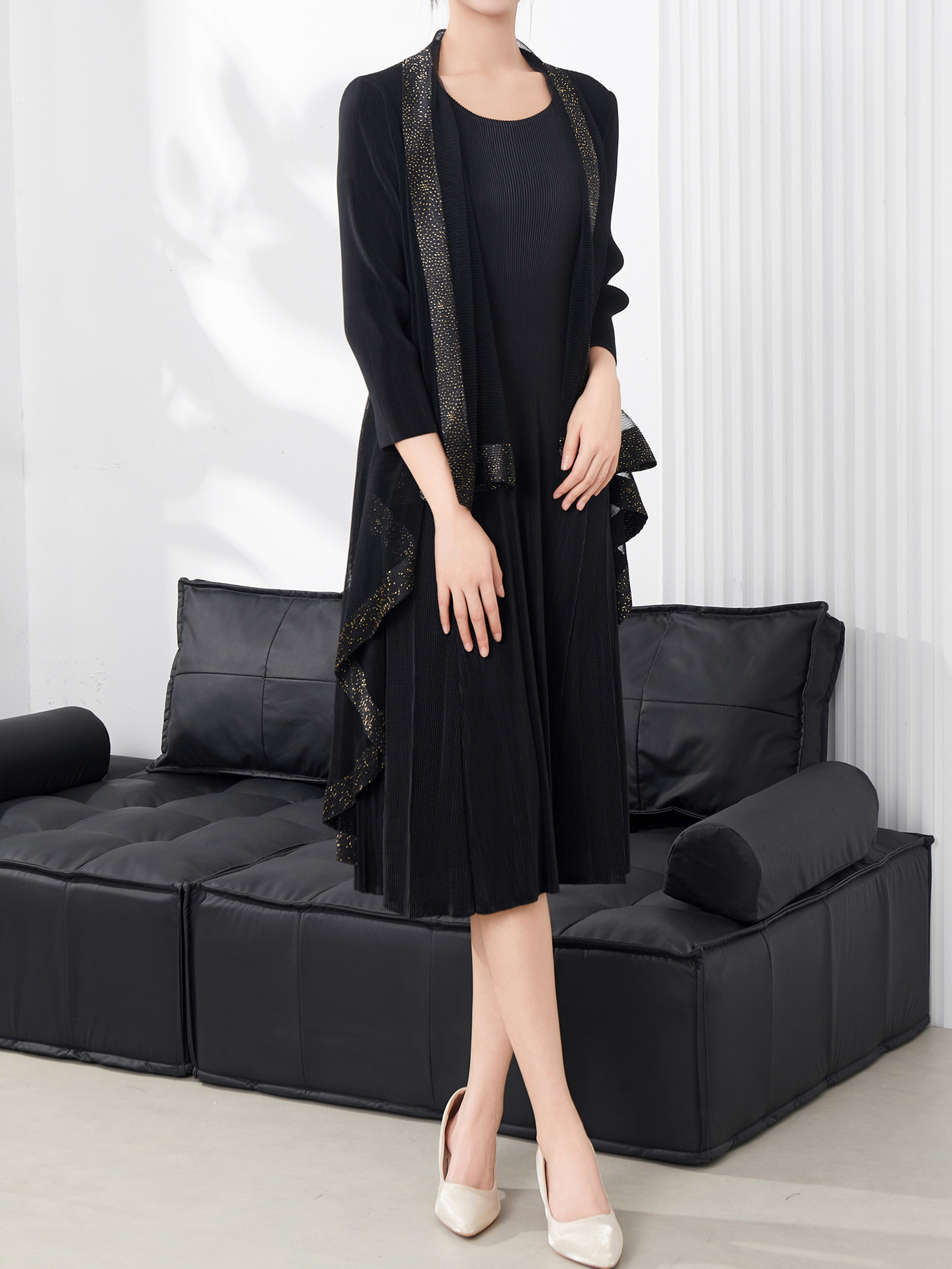 2025 Spring and Autumn New Retro High-end Wide Wife Casual Foreign Style plus size Loose Slimming Temperament High-end dress