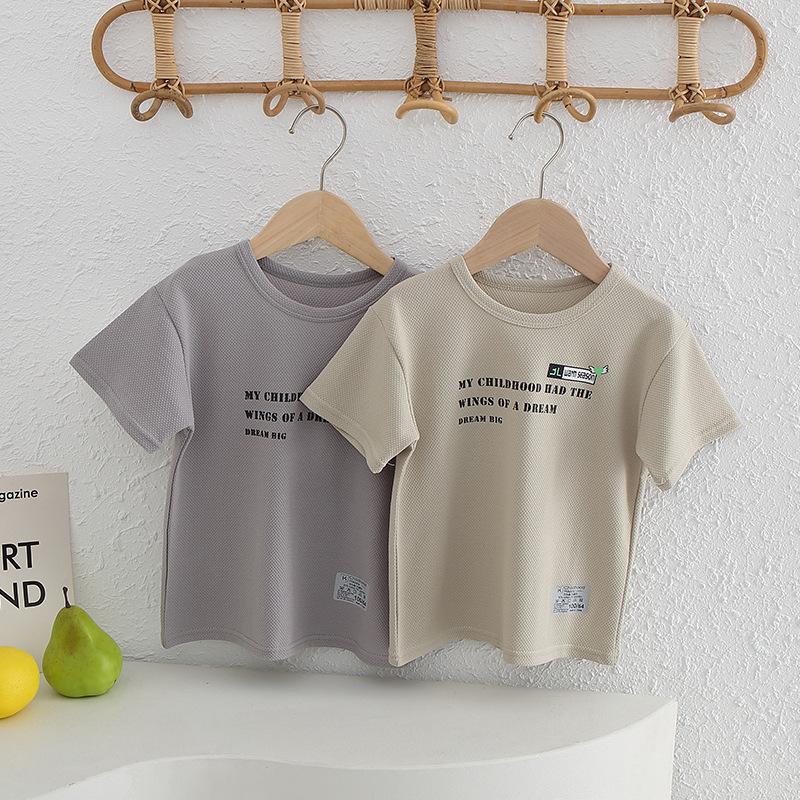 2023 Summer Children's short sleeve cotton white T-shirt t boys Tide brand baby stall clothing wholesale a consignment