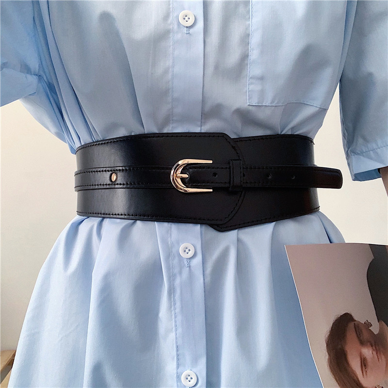 European and American Belt Women's Wide Vintage All-match Fashion Matching Suit Dress Coat Waist Seal Decorative Waist Wearing
