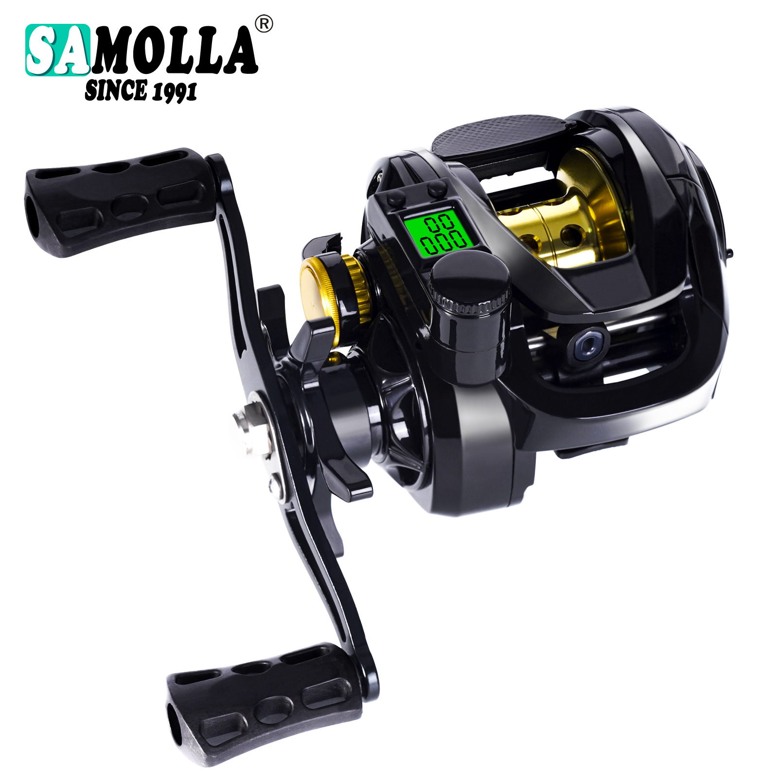 New Digital Display Water Drop Wheel Micro-Object Double Line Cup Sea Fishing Raft Fishing Long-Range Lure Fishing Wheel Cross-Border E-Commerce Wholesale
