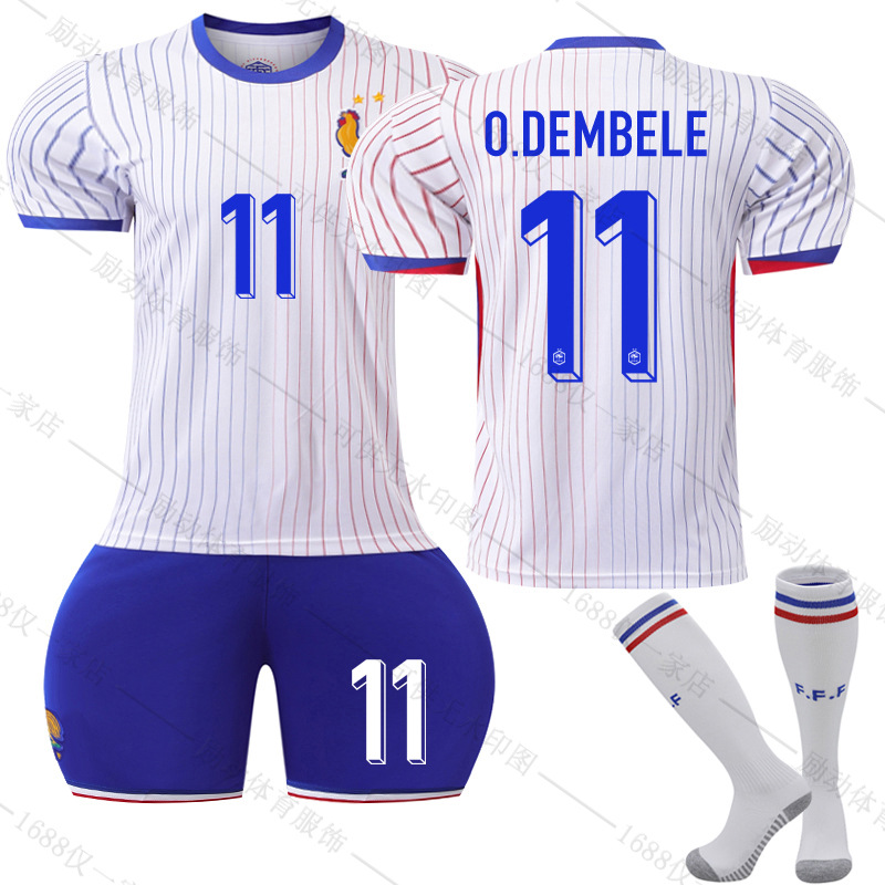Picture of 2425 France away to the European Cup jersey No. 10 Mbappe football suit 7 Griezmann 9 Giroux team uniform