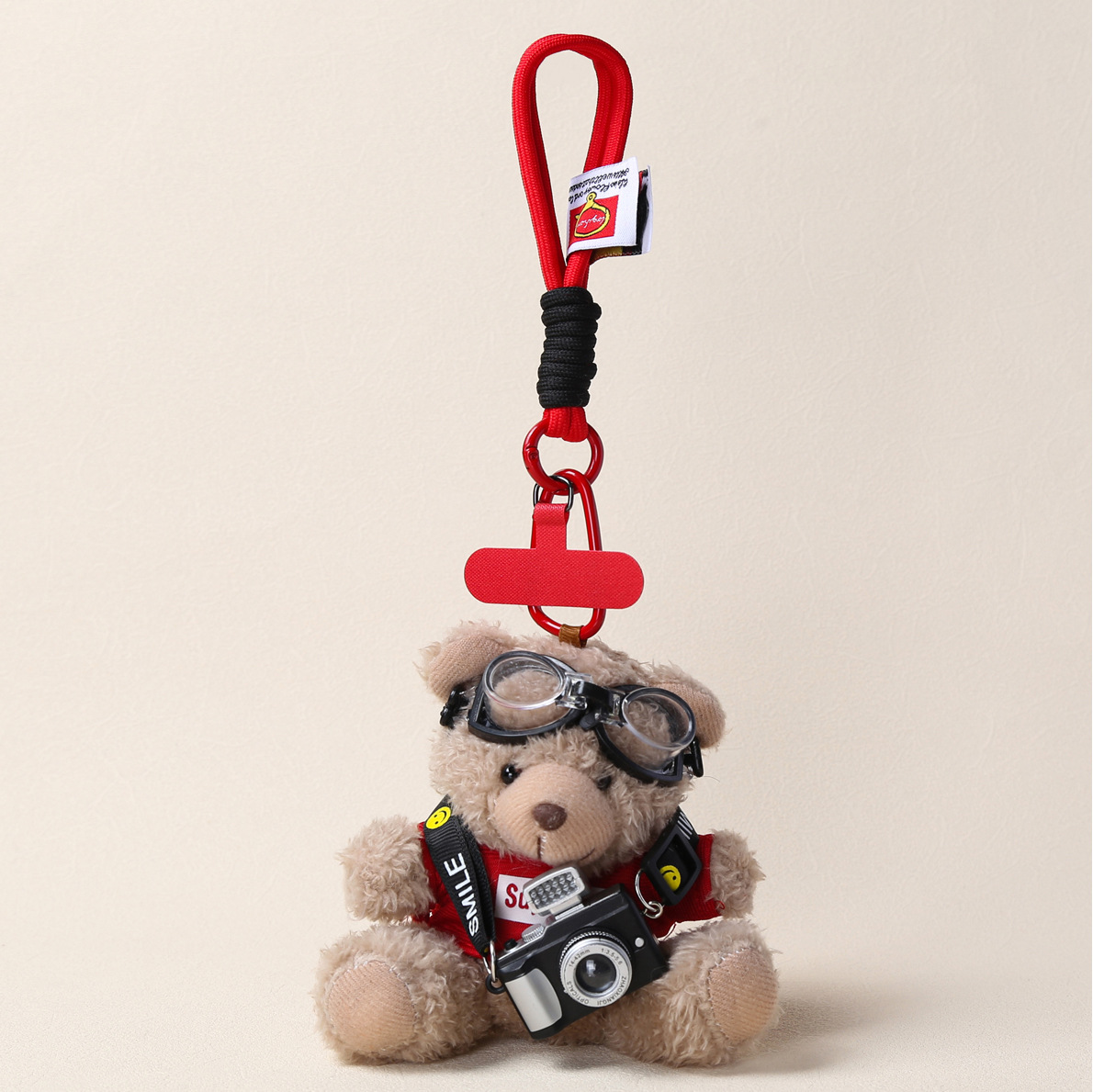 Photo Flash Camera Bear Mobile Phone Lanyard Pendant Bag Pendant Plush Teddy Bear Doll Keychain