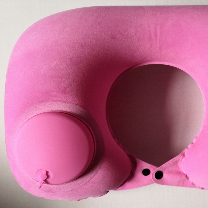 Picture of Pressing Inflatable U-shaped Pillow Neck Pillow Travel Artifact Neck Folding Portable Flocking Air-blowing Travel Pillow U-shaped