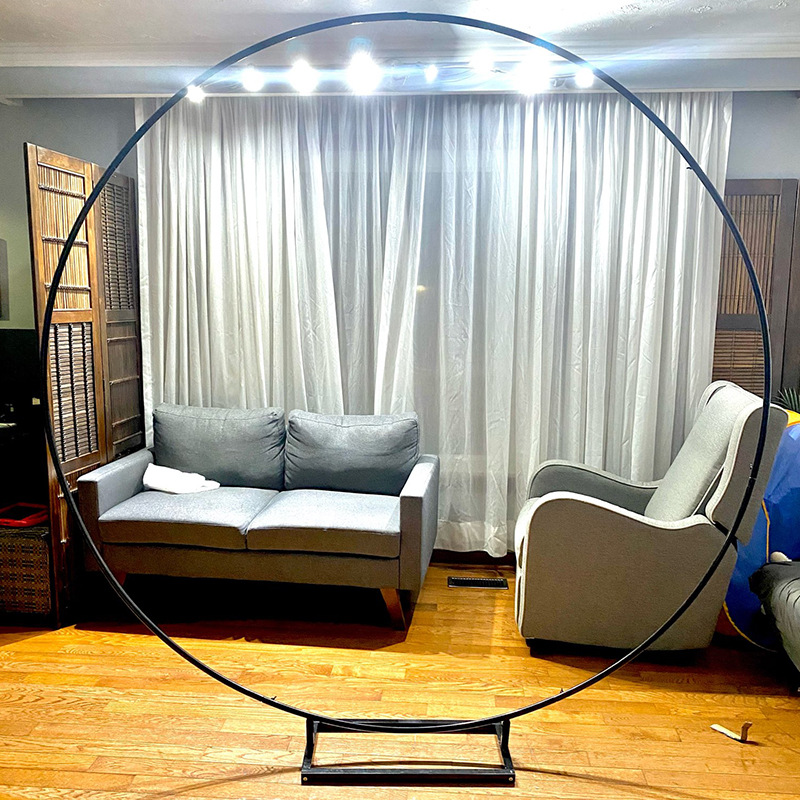 Picture of New wedding props iron ring wedding background round arch party decoration round iron frame balloon single pole arch