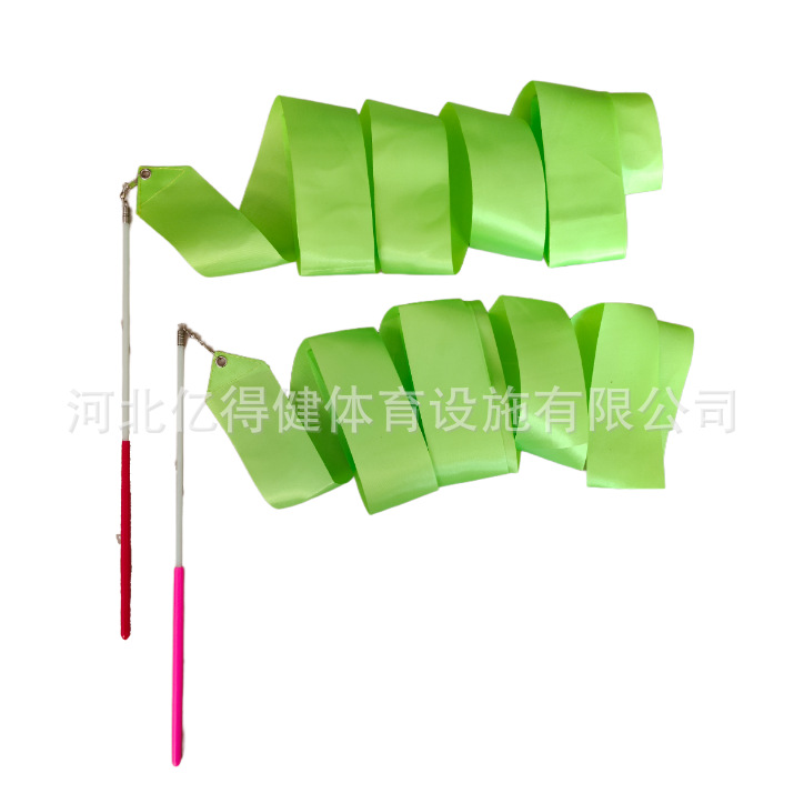 Picture of Performance Rhythmic Gymnastics Ribbon Props Kidsren's Dance Toys Ribbon Middle-Aged Square Dance Ribbon with Rod Ribbon