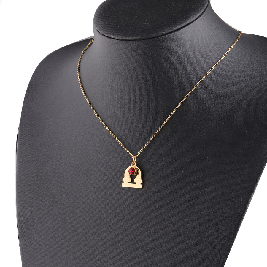 Picture of Golden Twelve Constellation Necklace Lucky Birthstone Birthstone Necklace European and American Constellation Necklace Stainless Steel Jewelry