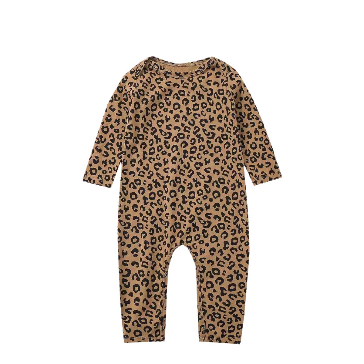 Picture of ins Baby Girl's Baby Clothes Western-style Leopard-print jumpsuit Spring and Autumn Going Out Pure Cotton Long-sleeved Open Climbing Suit