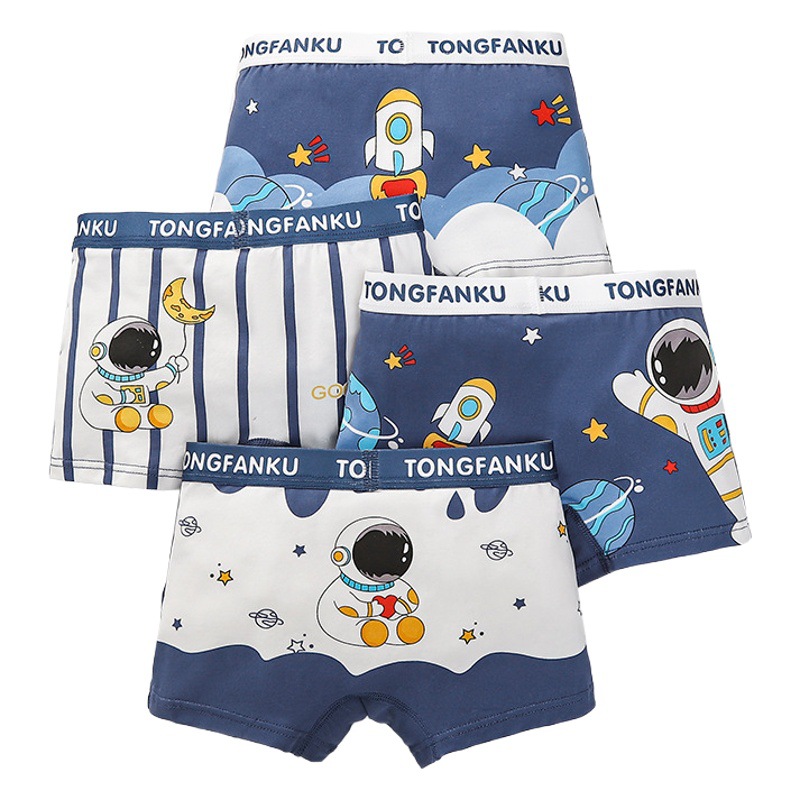 Children's underwear boys' cotton boxers middle and big children boys' cartoon boxers student cotton shorts head