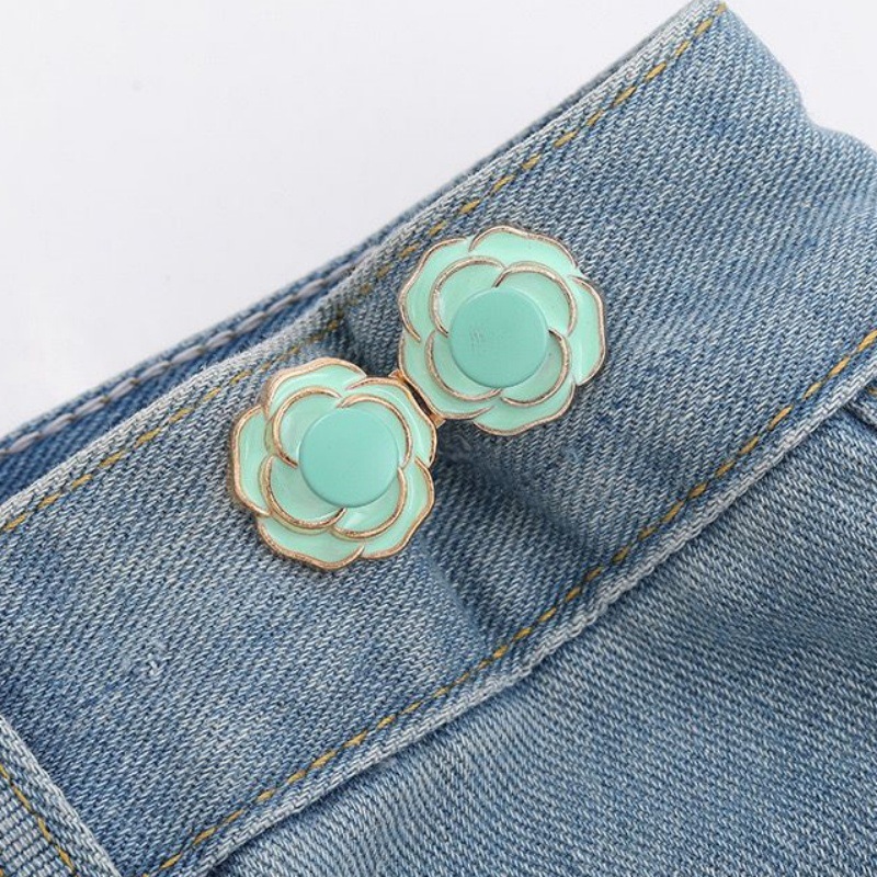 Picture of Chinese Knot Waist Buckle Pair Buckle Flat Bottom Removable Nail-free Seam-free Button Girl's Trouser Skirt Waist Size Change Artifact