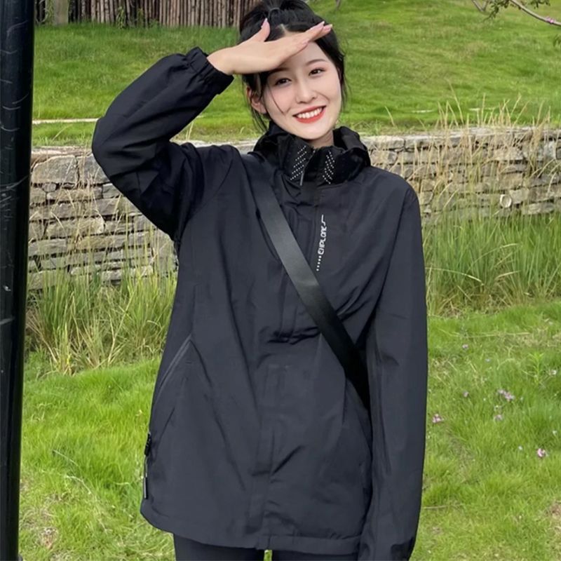 Spring and Autumn New Korean-style Single-layer Charge Clothes Women's Thin Outdoor Windproof and Rainproof Couple's Casual Jacket Mountaineering Clothes