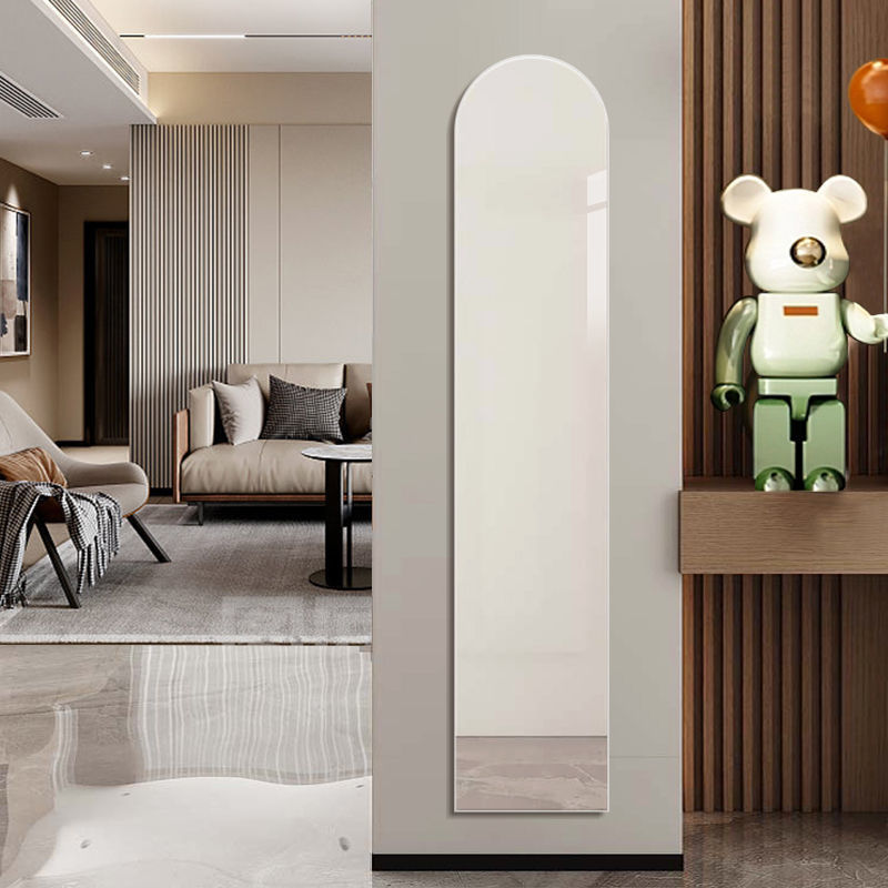 Picture of Wall-mounted household wall-mounted mirror fitting mirror small apartment ultra-narrow non-perforated full-length mirror explosion-proof extremely narrow dressing mirror