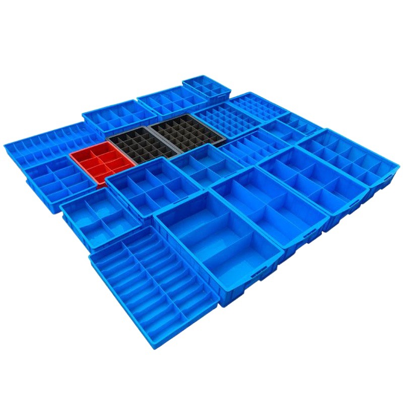 Plastic compartment box thickened with grid turnover box large receiving parts box plastic frame separation material.