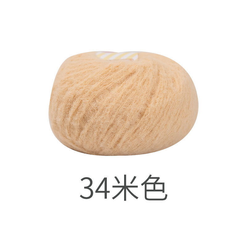 Picture of Snow Fear Cotton Candy Imitation Wool Felt Line Hairpin Hand-woven Bag Doll Crochet Material Bag Wool Ball