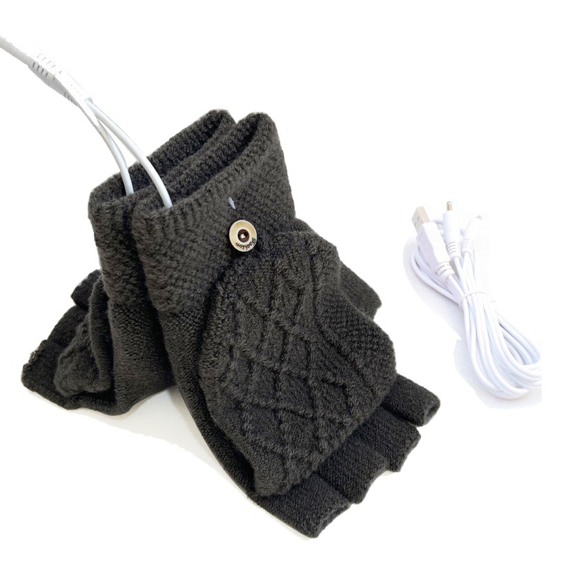 2023 New Woolen Gloves Multi-Color Two-Sided Heating Men's USB Gloves Electric Heating Gloves Rechargeable Gloves