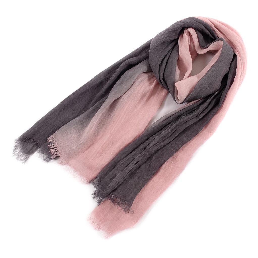 2024 spring and autumn stitching two-color scarf female Korean easy to take long cotton and linen jacquard tassel decorative shawl wholesale
