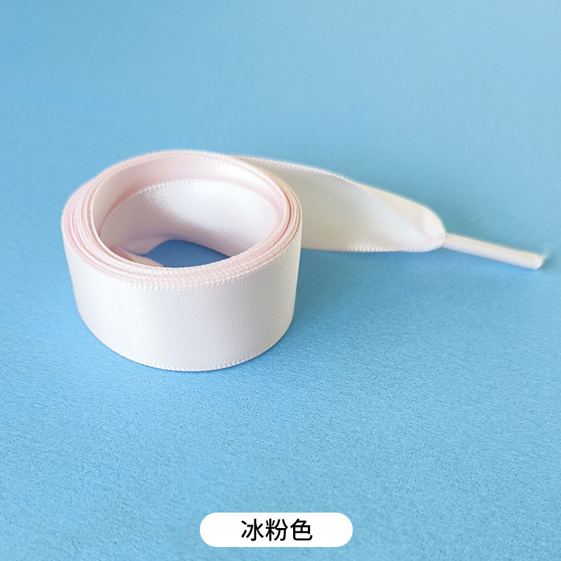 Picture of Silk shoelaces flat lace satin webbing sports small white shoes shoelaces color silk shoelaces 2cm wholesale