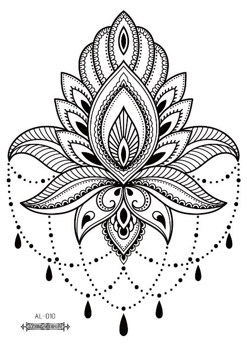 Picture of Cross-border New Waterproof Chest Tattoo Sticker Original Big Figure Sexy Flower Arm Tattoo Sticker Disposable Tattoo Sticker