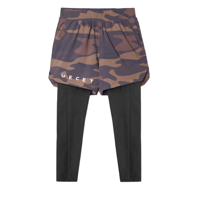 2022 Muscle Men's Trendy New Summer Sports Shorts Elastic Breathable Outdoor Training Double-Layer Shorts for Men