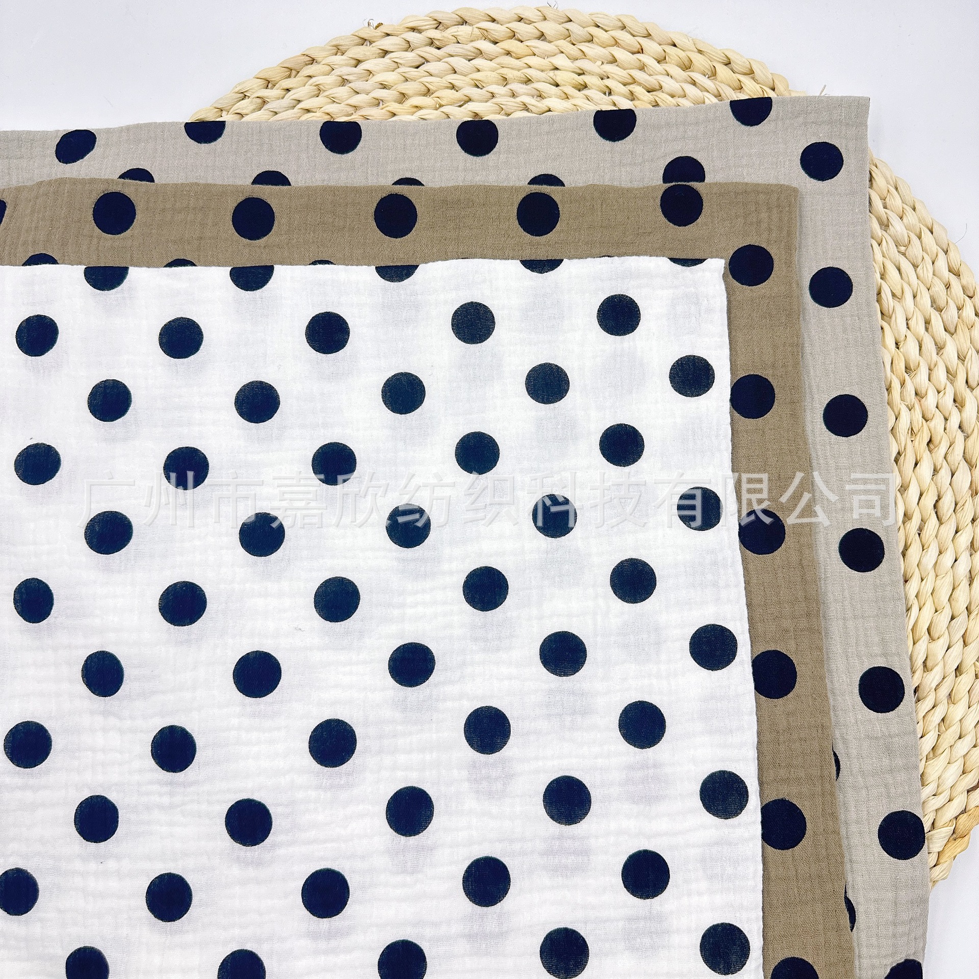 Pure Cotton Double-Layer Gauze Muslin Washed Cotton Baby Gauze Children's Clothing Pajamas Fabric Dot Printing
