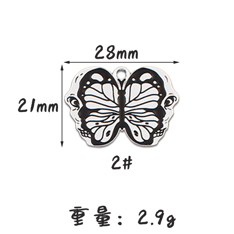 Picture of Halloween Skull Butterfly Card Moon Star DIY Handmade Jewelry Accessories Alloy Drop Oil Pendant Earrings Pendant