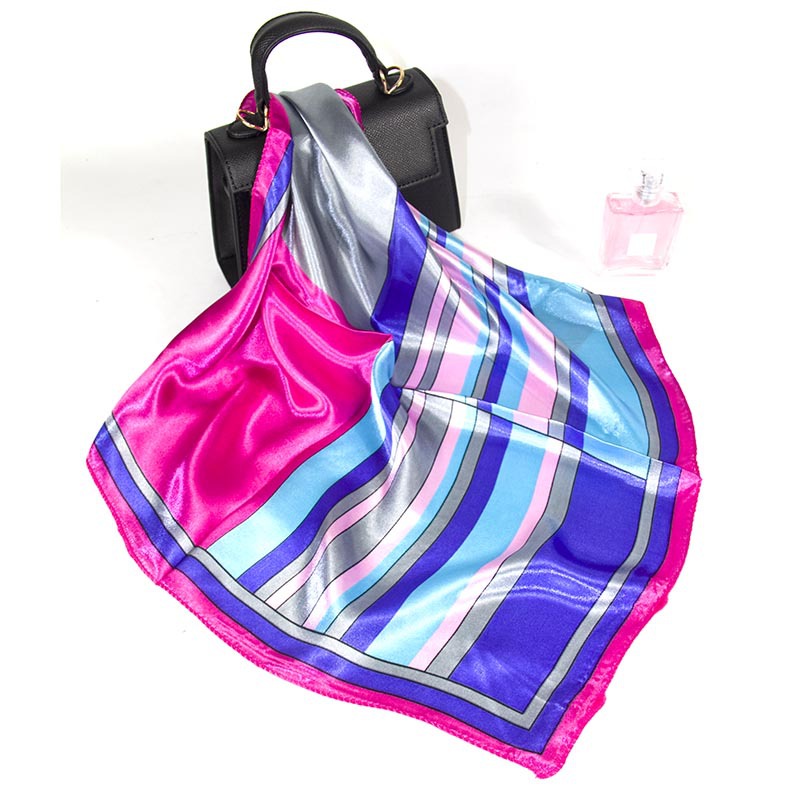 Picture of Korean Style New Autumn and Winter Small Silk Scarf Women's Imitation Silk Versatile Professional Small Square Scarf Manufacturer Wholesale Hangzhou Silk Scarf