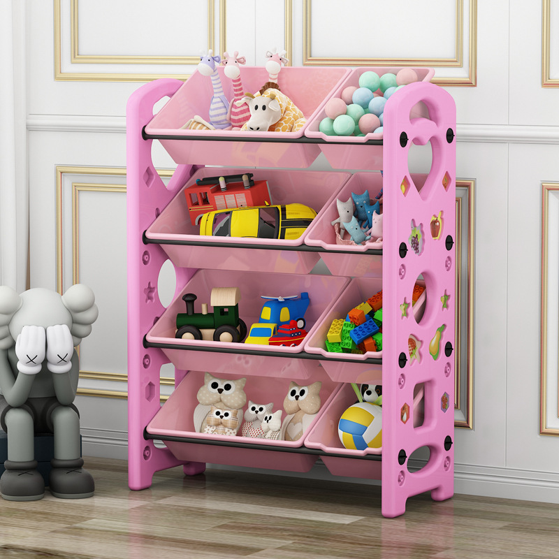 Picture of Children's Toy Storage Rack Household Kindergarten Baby Storage Rack Floor Multi-Layer Finishing Rack Storage Cabinet Plastic Basket