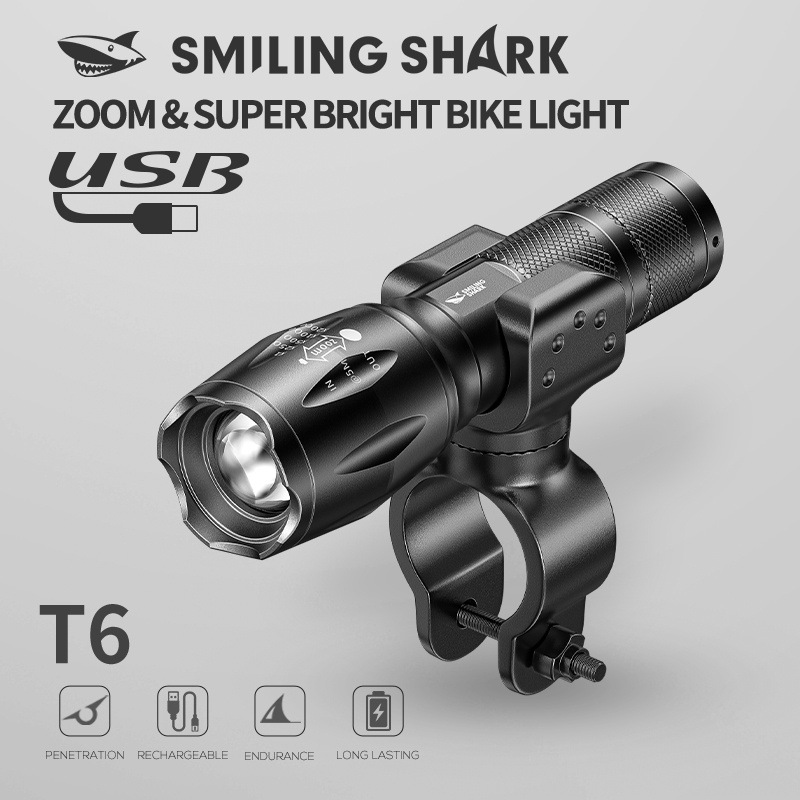 Outdoor High Brightness Riding Light Flashlight Zoom