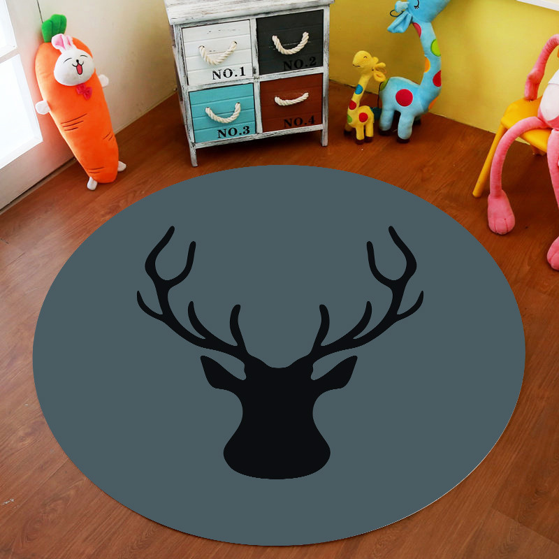 Picture of Cross-Border Cartoon Round Carpet Bedroom Cute Full Bedside Mat Thickened Crystal Velvet Children's Floor Mat Room Carpet
