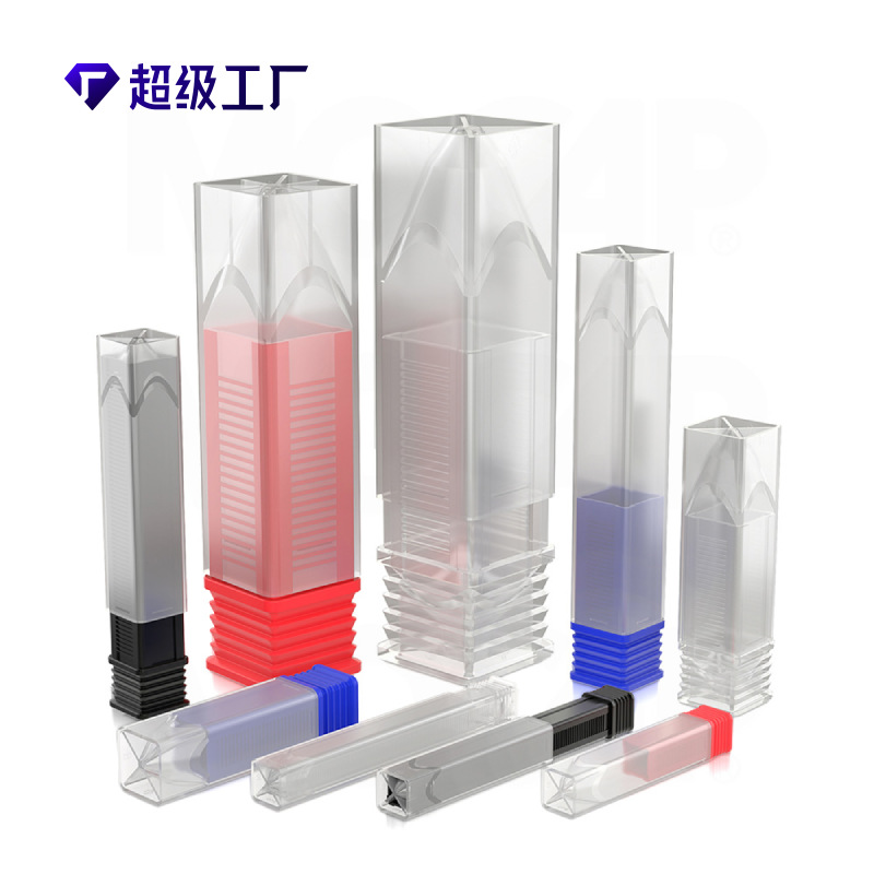 PP transparent cone bottom milling cutter box GRC carbide milling cutter telescopic box CNC tool packaging box