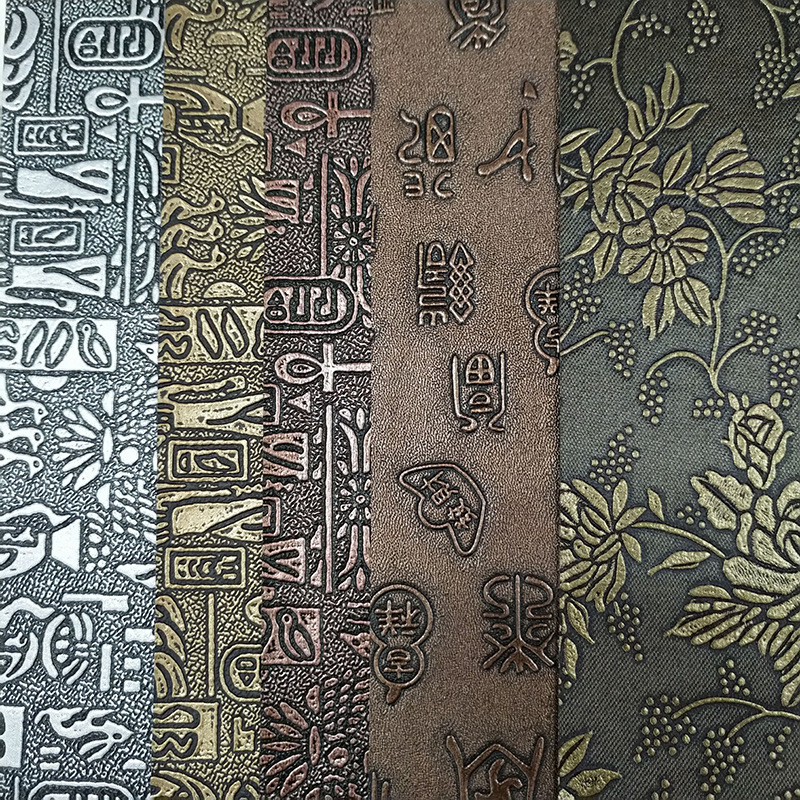 Picture of PVC antique pattern Chinese style artificial leather dragon claw pattern vintage luggage leather fabric gift box packaging leather
