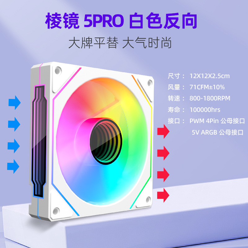 Picture of Computer Prism 9Th Generation Pro Cooling Fan Desktop Temperature Control Cd Pattern Divine Light Synchronization Silent Argb Chassis Fan