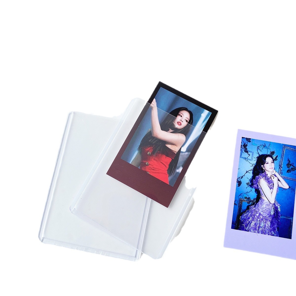 Picture of Film-coated Hard Card Case Small Card Goo Card Transparent Album Aidou Postcard Polaroid Photo Card Film Card Holder Protective Case