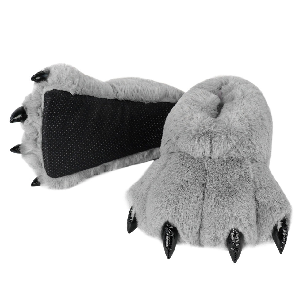 Dropshipping Plush Bear Paw Slippers Bear Paw Autumn and Winter Indoor Bear Paw Shoes Animal Home Non-Slip Warm Cotton Slippers