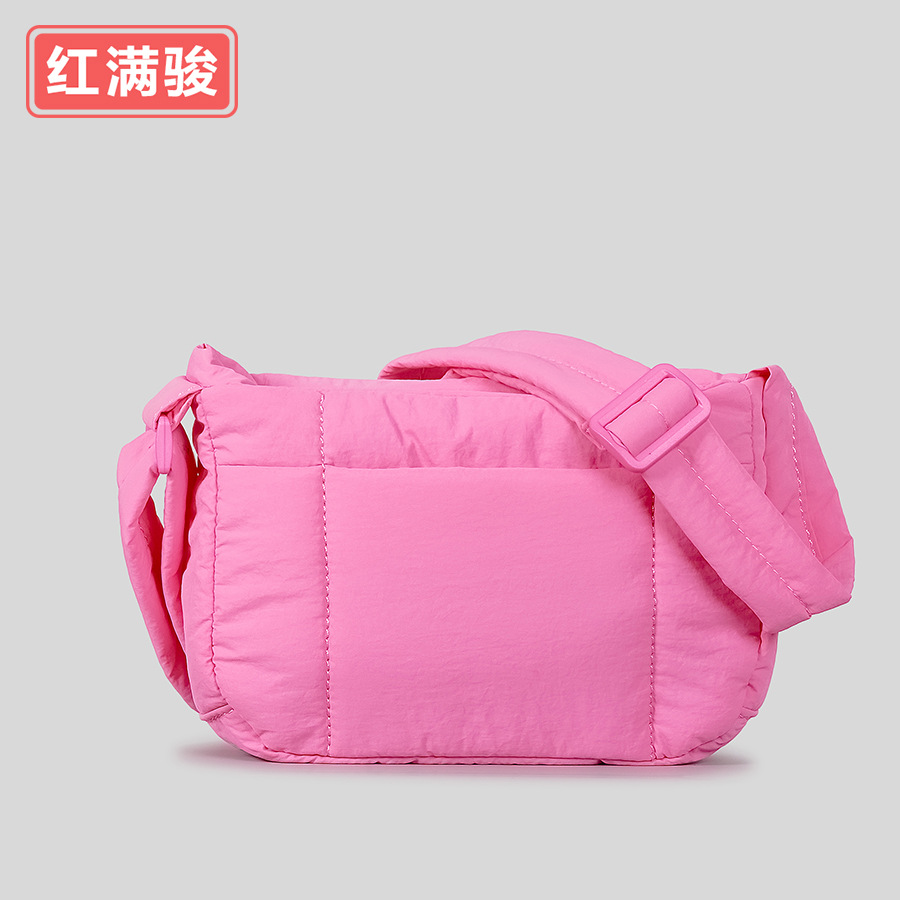 Picture of Yuan Ye Style Nylon Small Square Bag Women's Macaron Quilted Shoulder Crossbody Bag Simple Rhomboid Handbag in stock