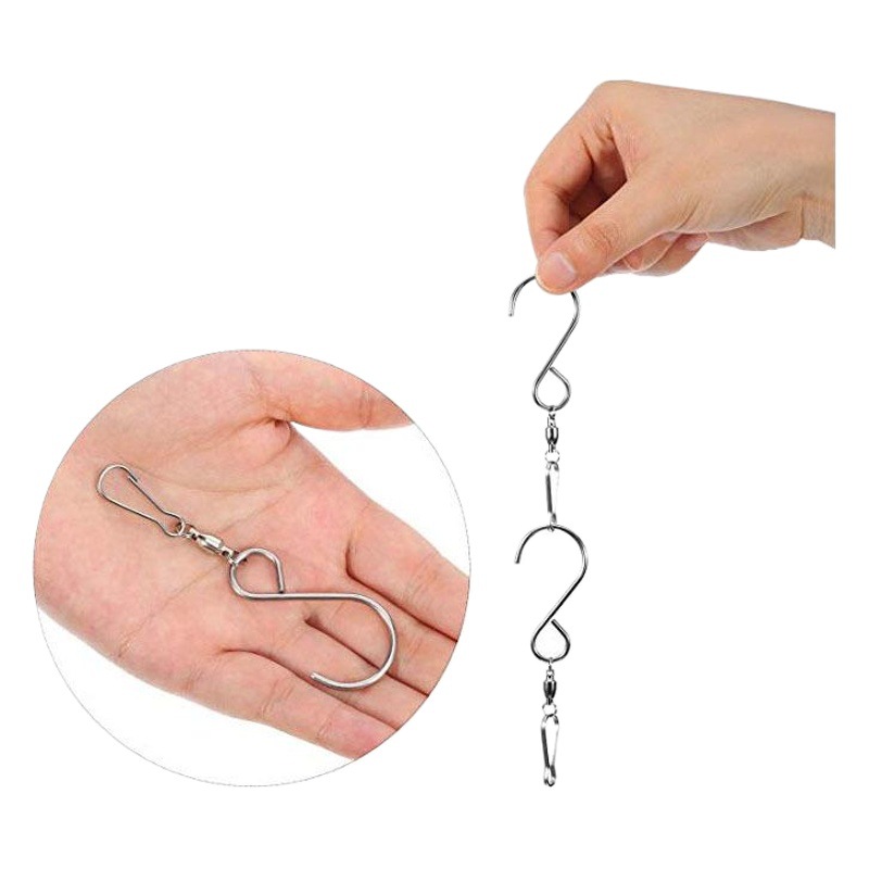 SwivelHooksClips metal wind turbine hook wind chime hook stainless steel free rotating bearing small hook